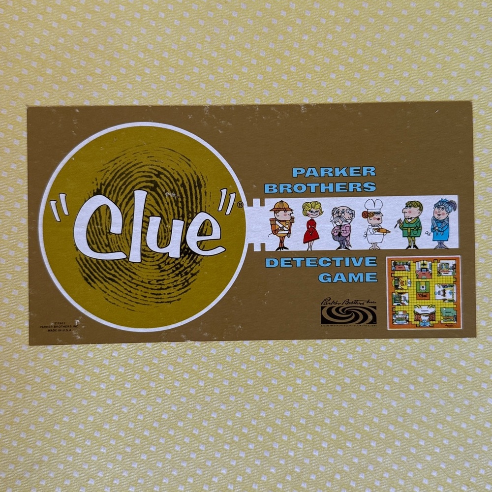 1960s Clue Detective Board Game - Parker Brothers